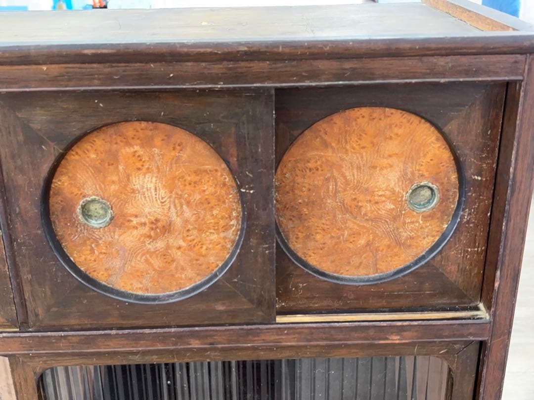 茶箪笥 飾り棚 和家具 昭和レトロ 時代物 食器棚 -496-