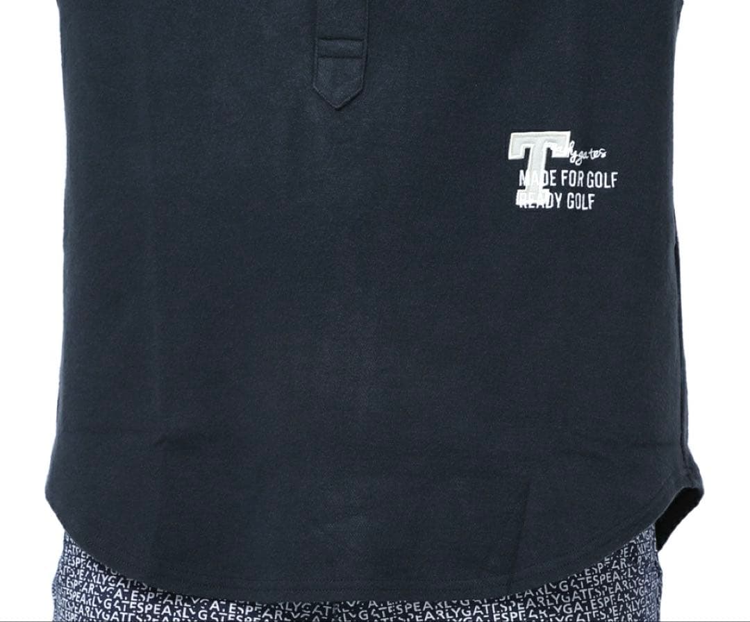 パーリーゲイツ ストレッチカノコ スムースピーチ長袖ポロシャツ（D.NAV／5）