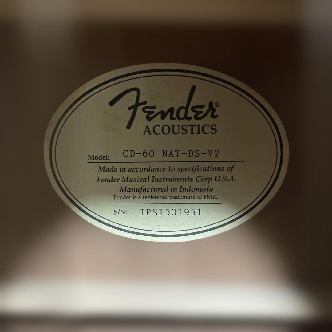 Fender アコースティックギター CD-60 NAT-DS-V2