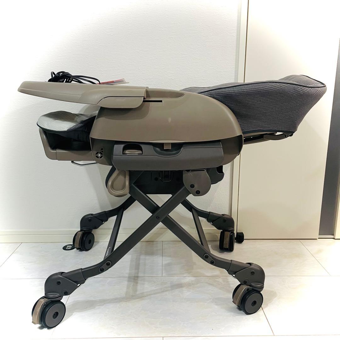 【美品】テーブル艶★コンビネムリラオートスイングBEDiLongカフェブラウン