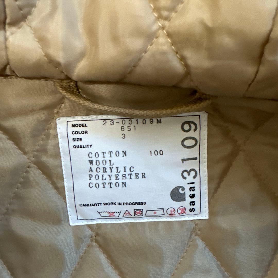 sacai Carhartt WIP シベリアンコート　3サカイ 美品