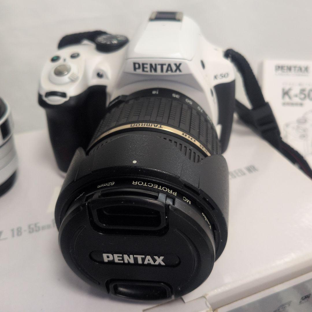 D*7様 デジタル一眼レフカメラ　ペンタックス K50 ホワイト レンズ付き 1