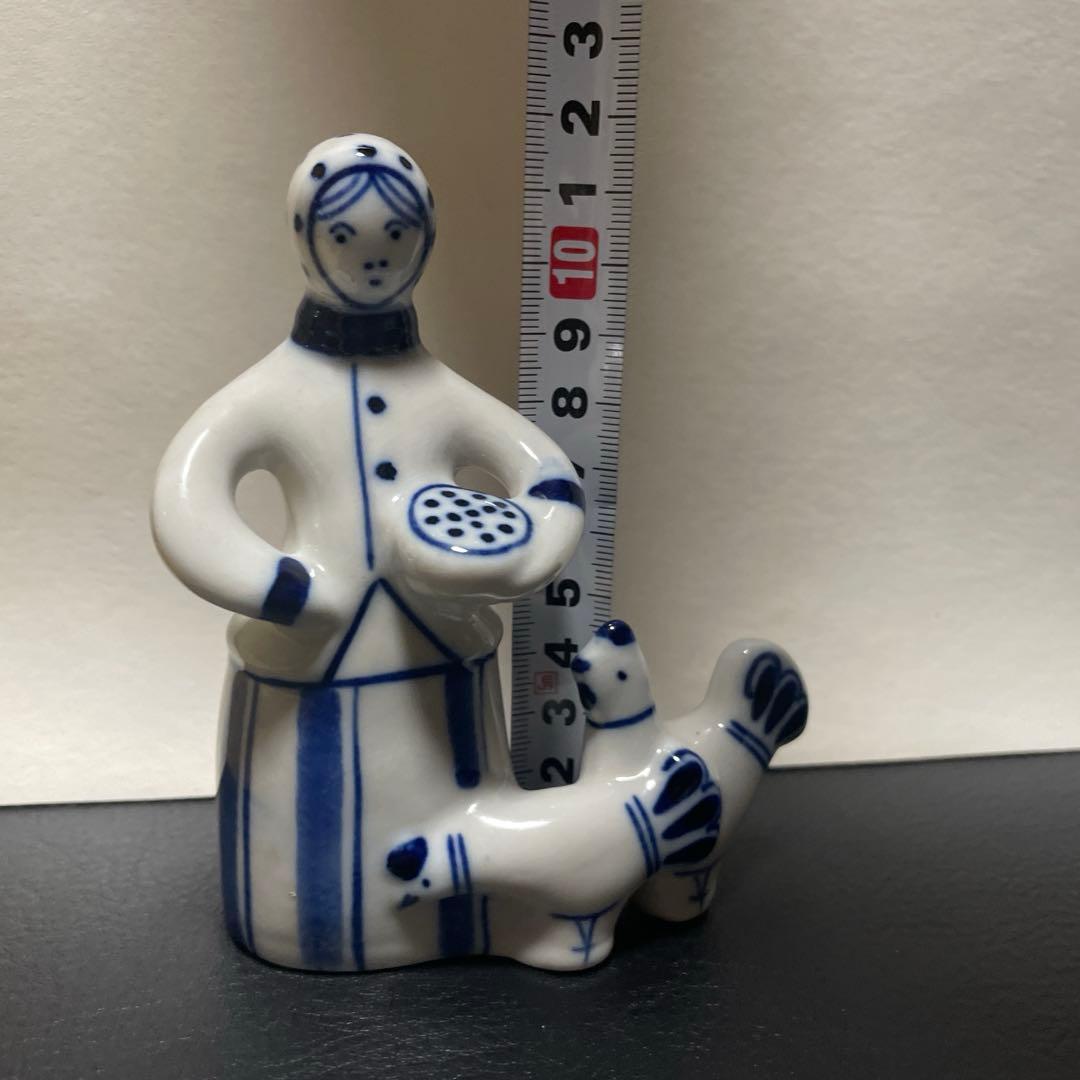 【希少】旧ソ連製 Gzhel グジェリ 陶磁器人Made in USSR ラベル