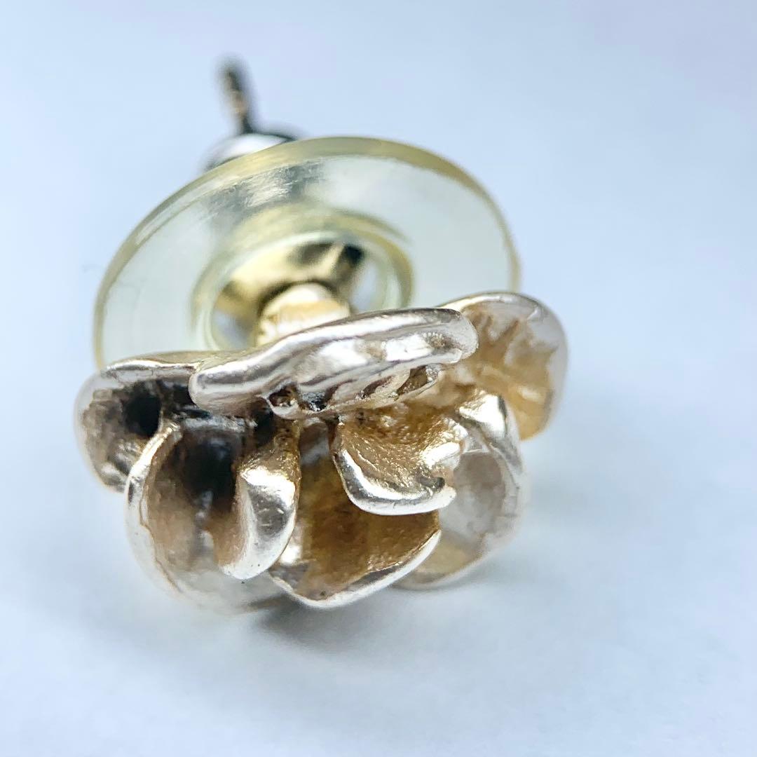 希少 CHANEL シャネル ピアス カメリア ココマーク 片耳 ゴールド 箱付