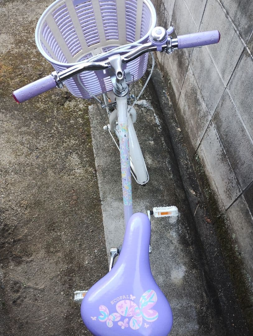 ★Ria★子供用自転車 紫色 カラフル花付き(24インチ)＆ヘルメット付き