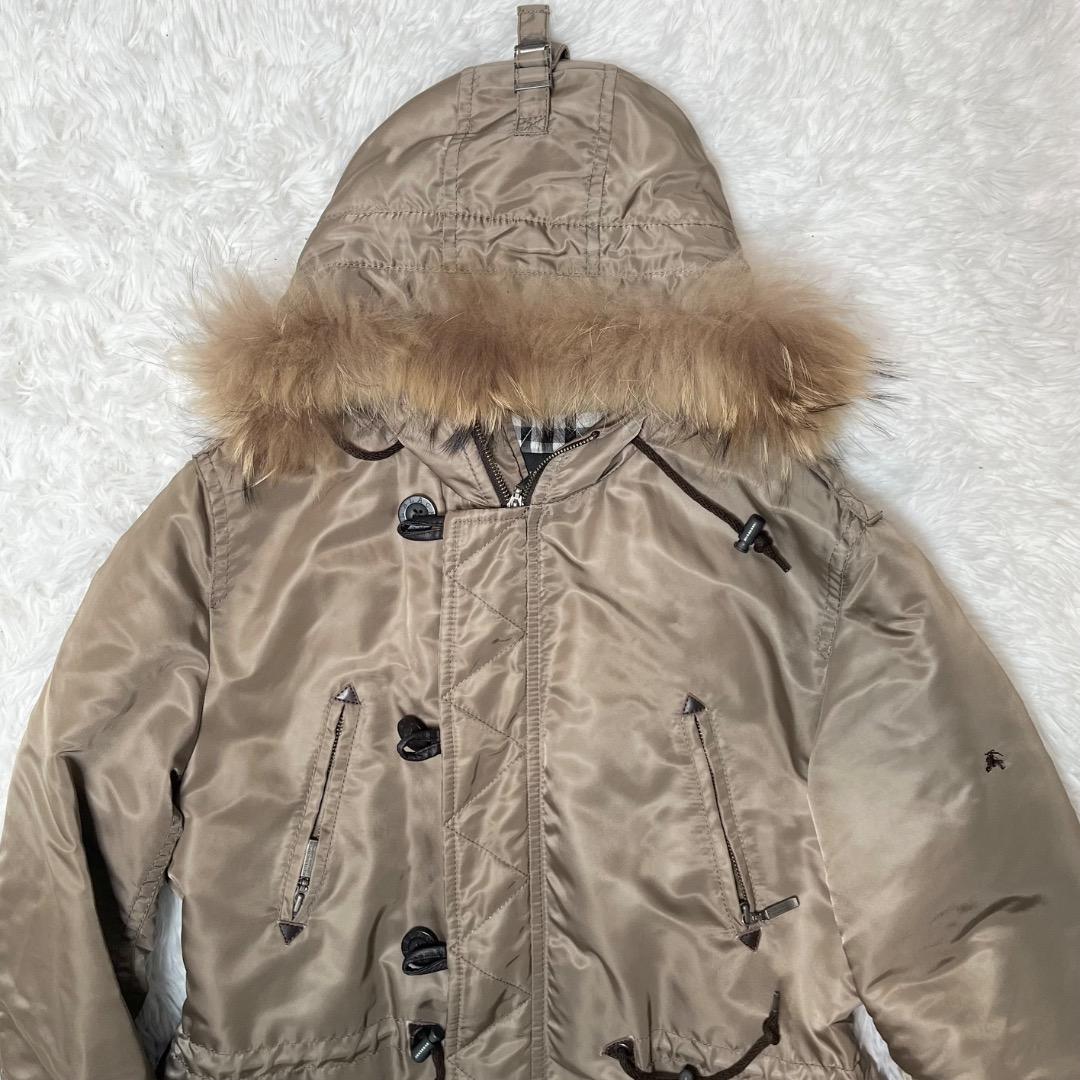 専用！！モッズコート バーバリーブラックレーベル ノバチェック タヌキファー L