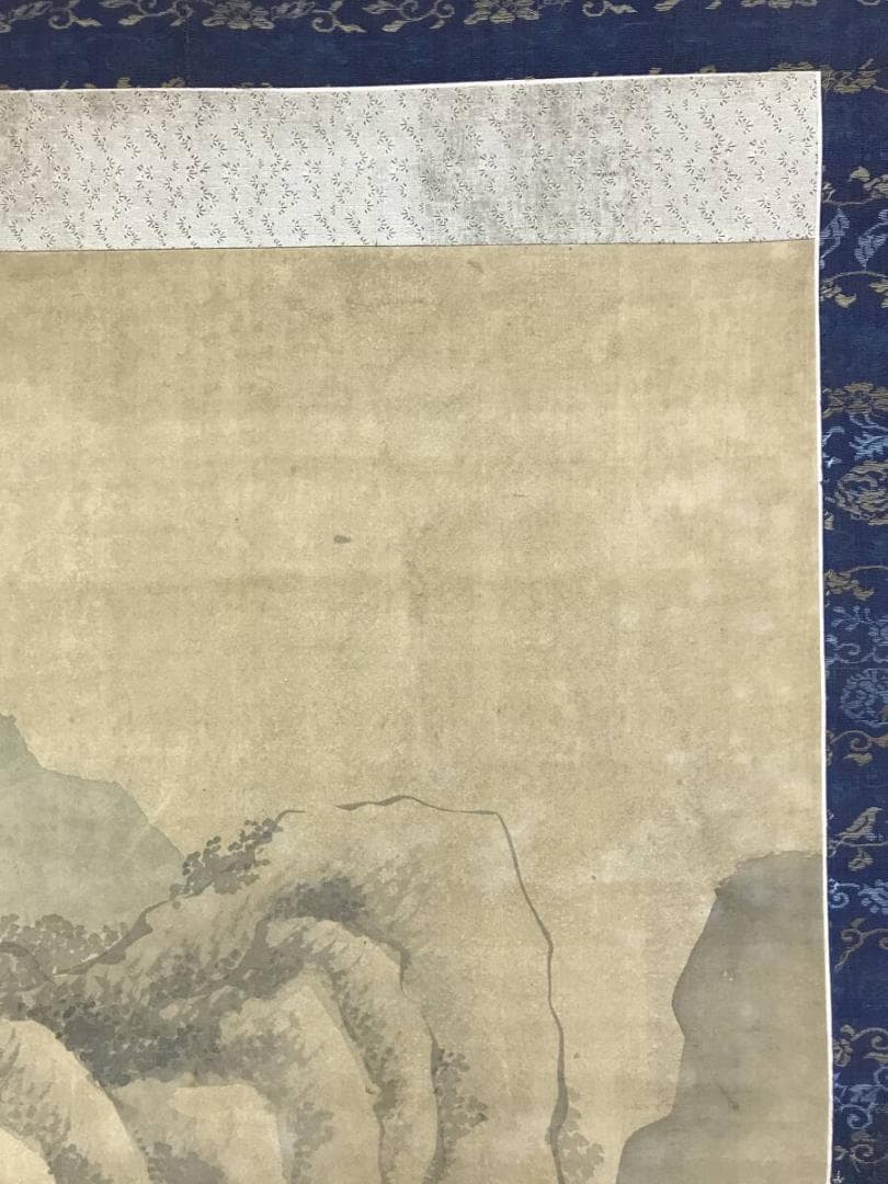 模写/谷文晁/山水図/山水佳趣図/山家図/山水人物図/掛軸名家伝来/AH-719