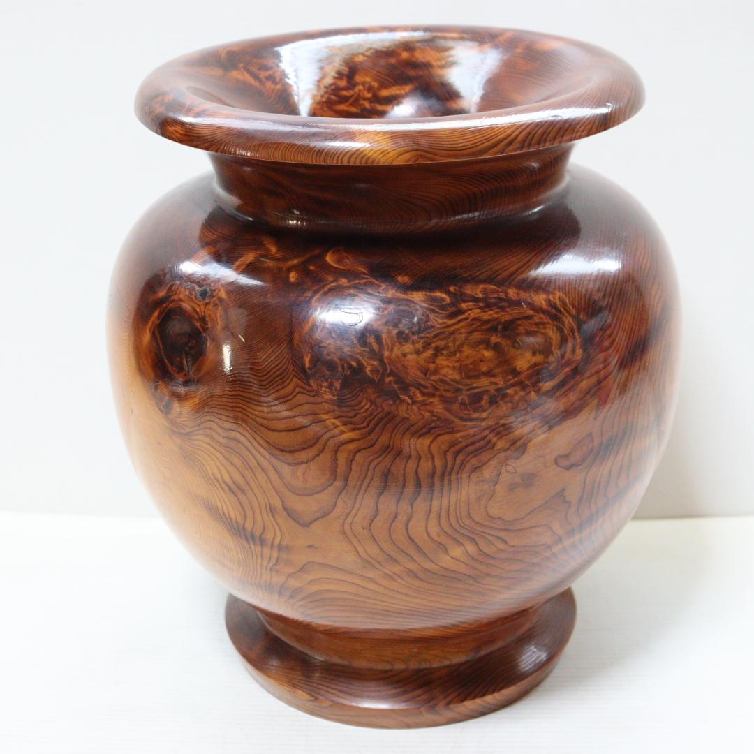 希少　屋久杉 光明杢　花瓶 花器 工芸品 花入 壺 アンティーク