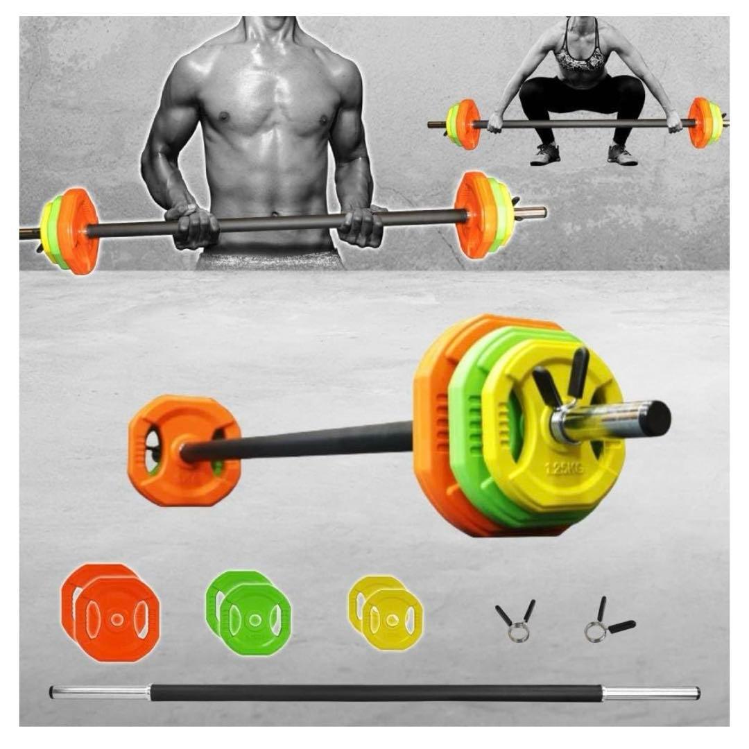 バーベルセットとトレーニングベンチ