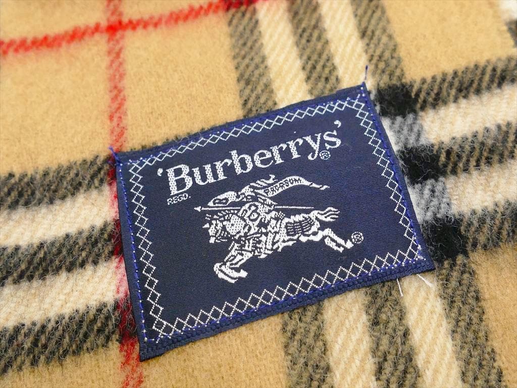 ［3440］未使用　＊バーバリー＊　ひざ掛け　ストール　毛100％