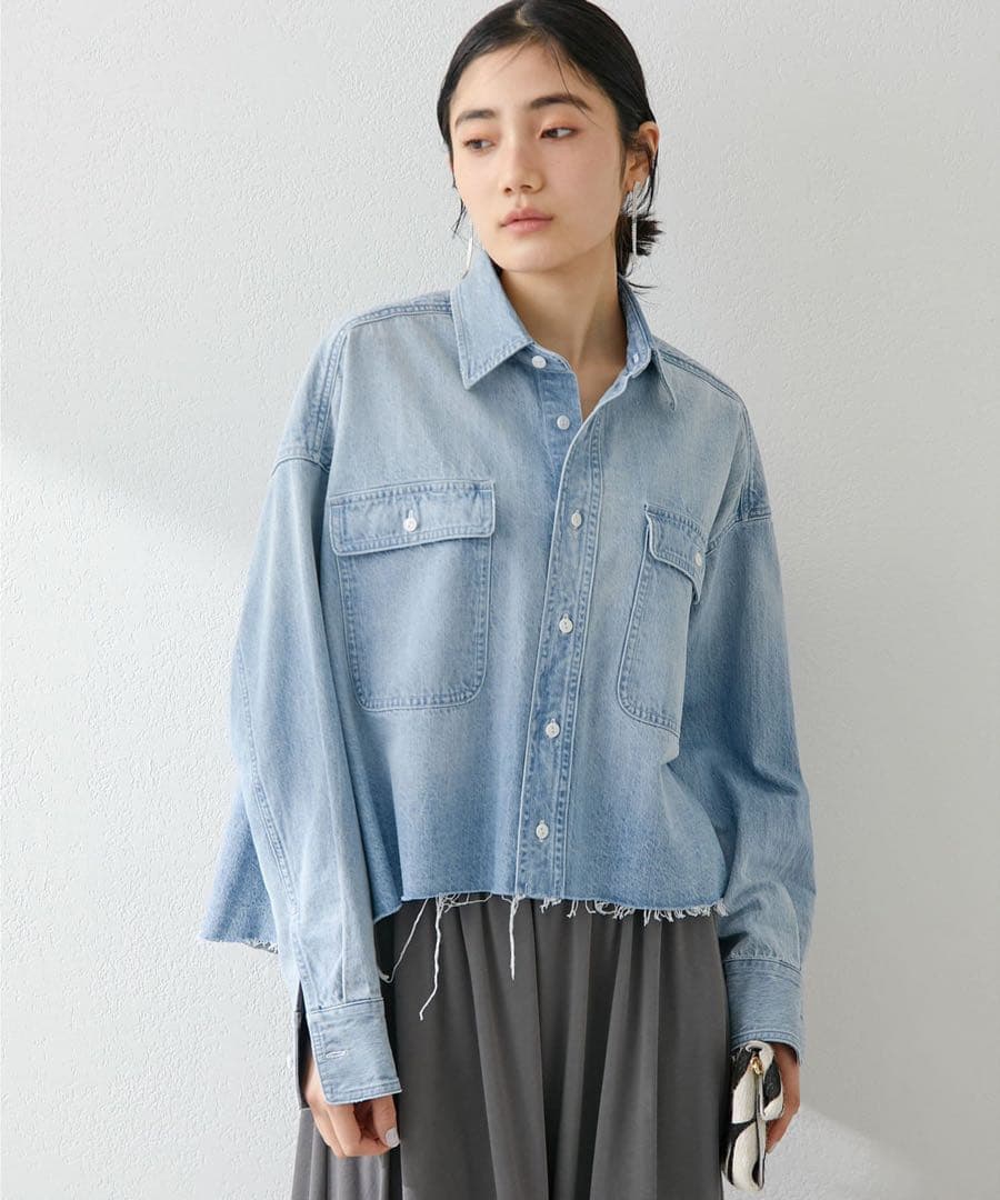 882 美品✨ウィムガゼット デニムシャツ 定価3万 サックスブルー