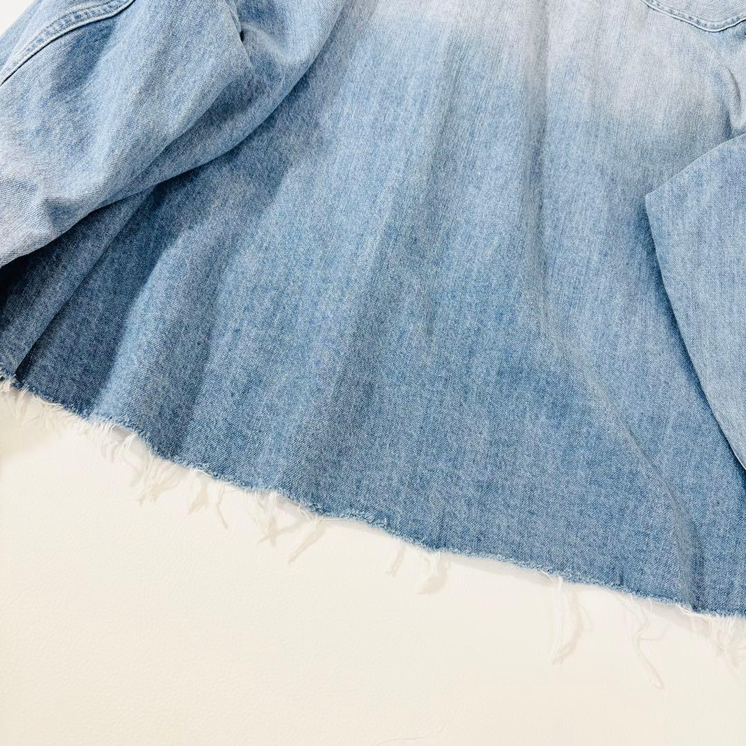 882 美品✨ウィムガゼット デニムシャツ 定価3万 サックスブルー