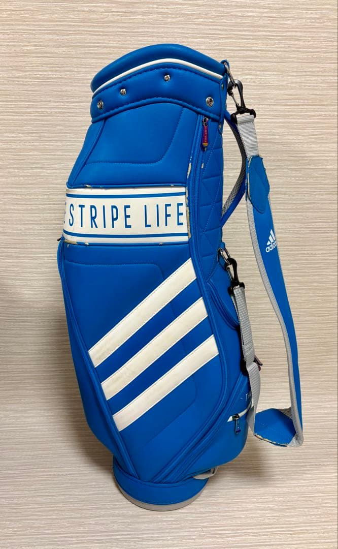 adidas Three Stripe Life キャディバッグ　青