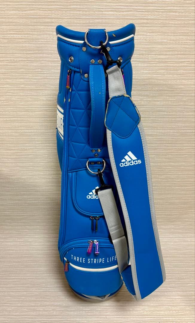 adidas Three Stripe Life キャディバッグ　青