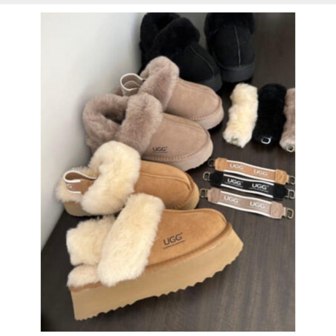 UGG グレー スリッパ 38サイズ 新品