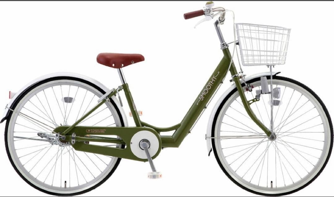 ジュニア自転車〓SMOOTHY★24インチ★LEDダイナモ★カーキ※配達地域限定