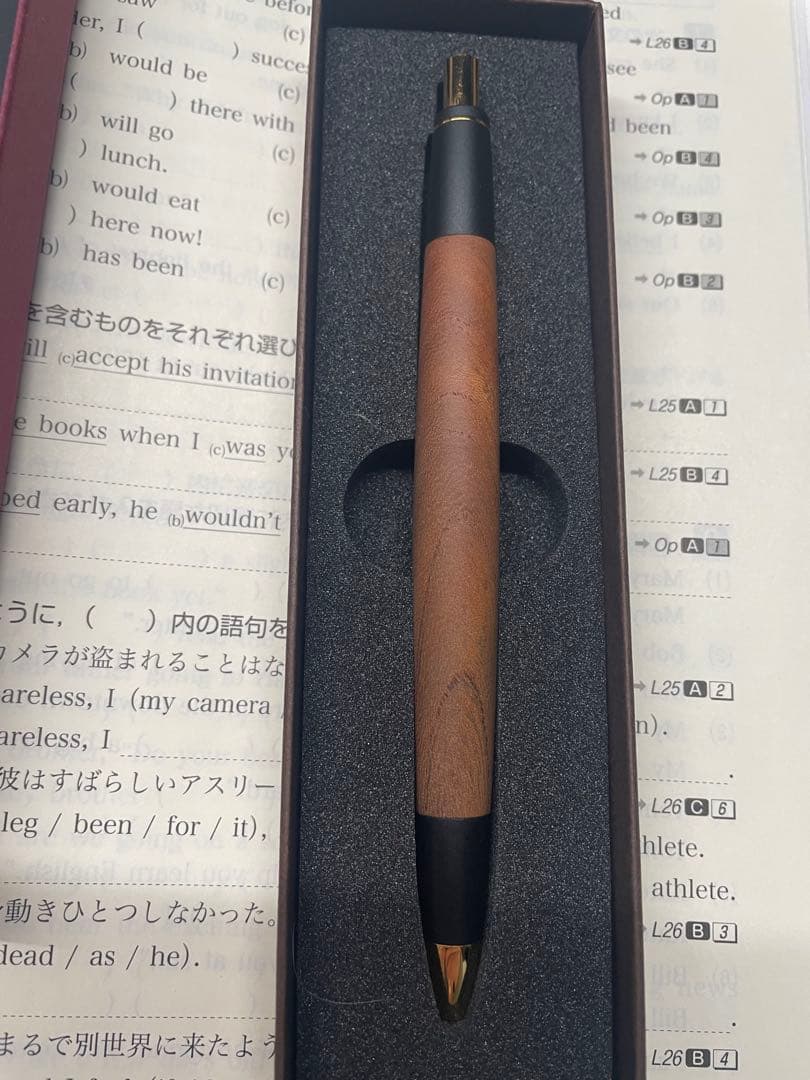 ボナンペン　欅　シャープペンシル　真鍮金具