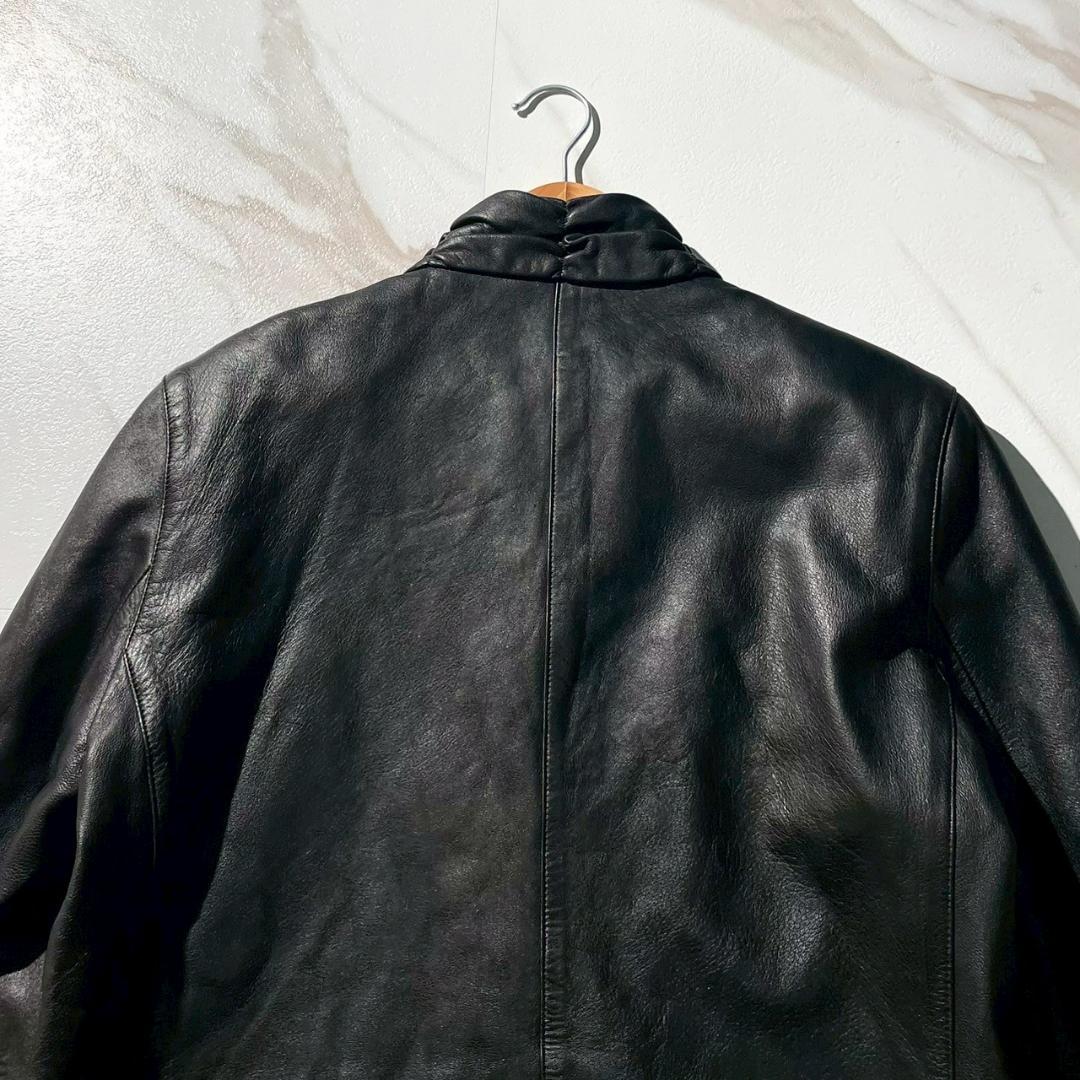 美品✨バルマン ラムレザージャケット 希少デザイン 黒　9号