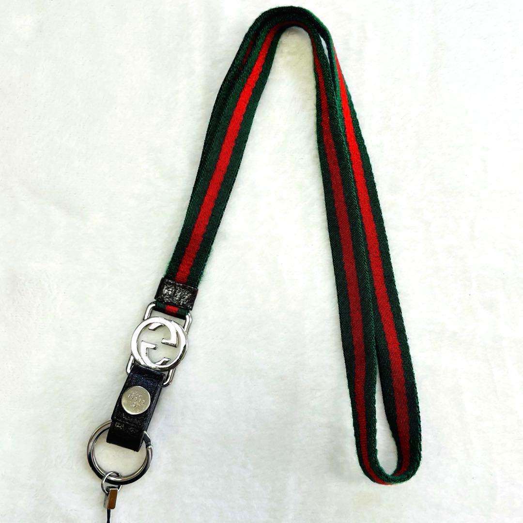 【良品】GUCCI グッチ シェリーライン ネックストラップ ストラップ