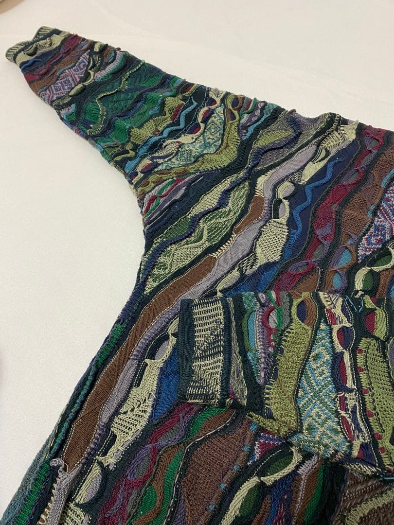 【激レア1点物】COOGI クージー 3Dニット セーター 緑柄　M