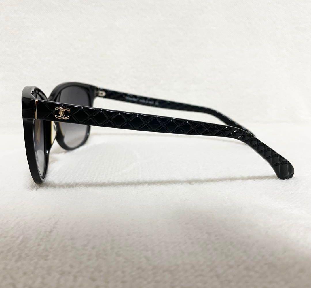 CHANEL サングラス メガネ ブラック ココマーク マトラッセ ゴールドロゴ