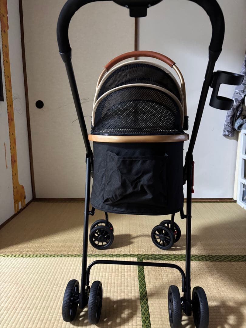 ペットカート 小型犬用 折りたたみ ブラック