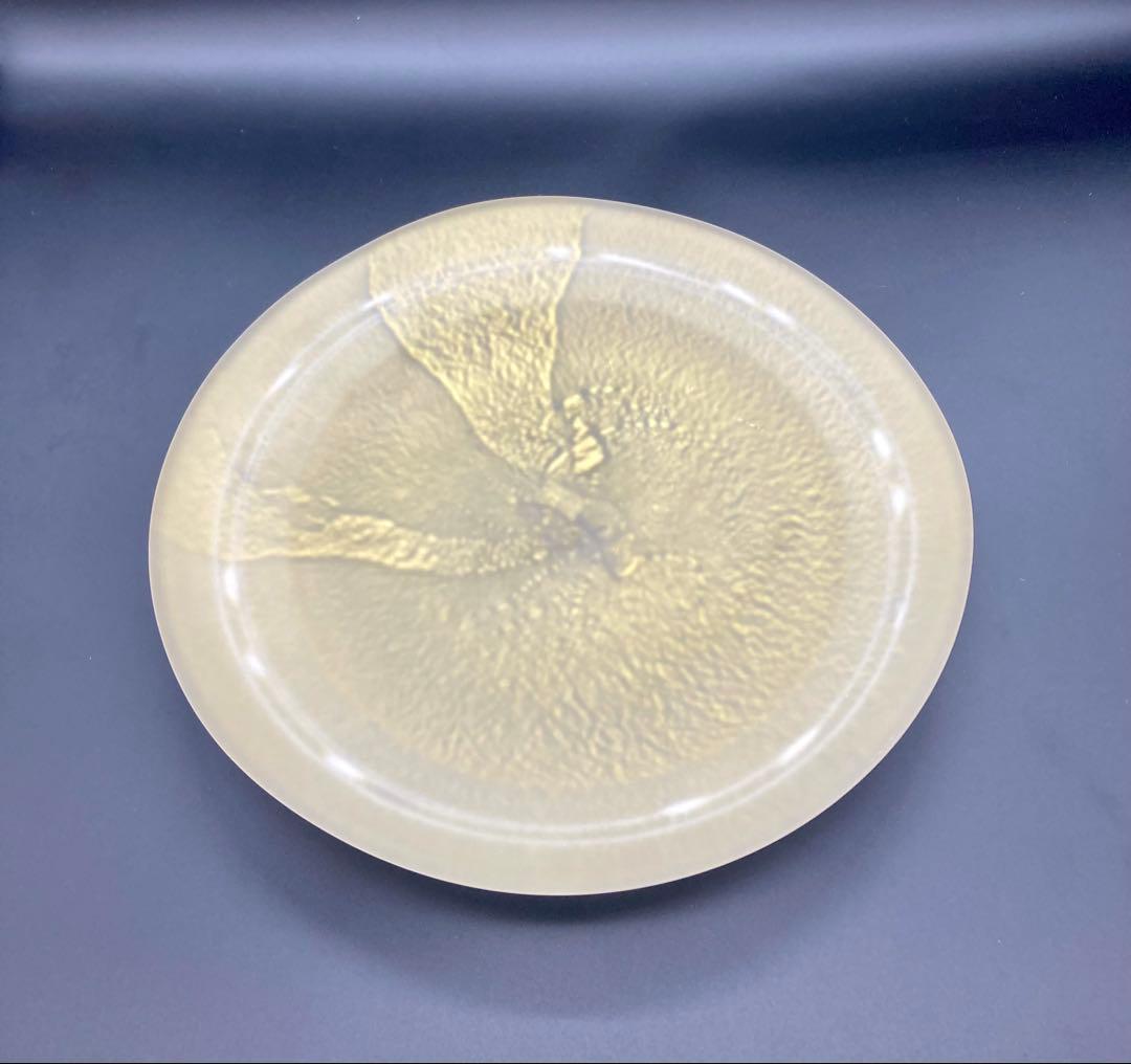 栗原豊生作　金彩ガラス鉢　美品　上越クリスタルガラス　伝統工芸品