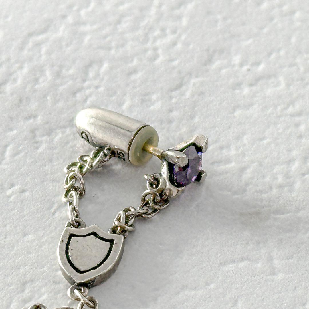 Justin　Davis　ドロップピアス　クロス　シールド　ポストK18