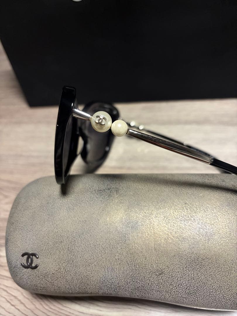 CHANEL ブラック キャットアイ サングラス シャネル 眼鏡