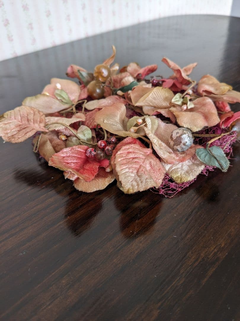 ヴィンテージ花帽子　アンティークヘッドドレス　ウエディング花冠　 成人式髪飾り
