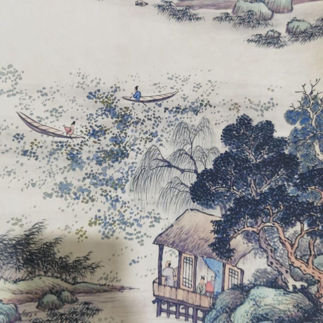 【特価】吴湖帆 山水図 中国絵画 四条屏 掛け軸 床の間・和室・玄関