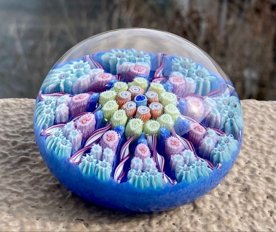 パースシャー　ガラスペーパーウェイト　文鎮　置物　ミルフィオリ　スコットランド製