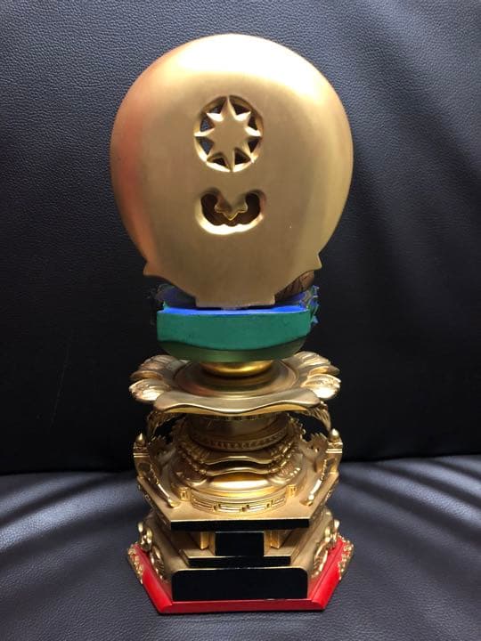 総鈖溜　佛白檀　仏像 木彫り　組み立て式　ケマン付き金泥書　大日　仏教　仏壇