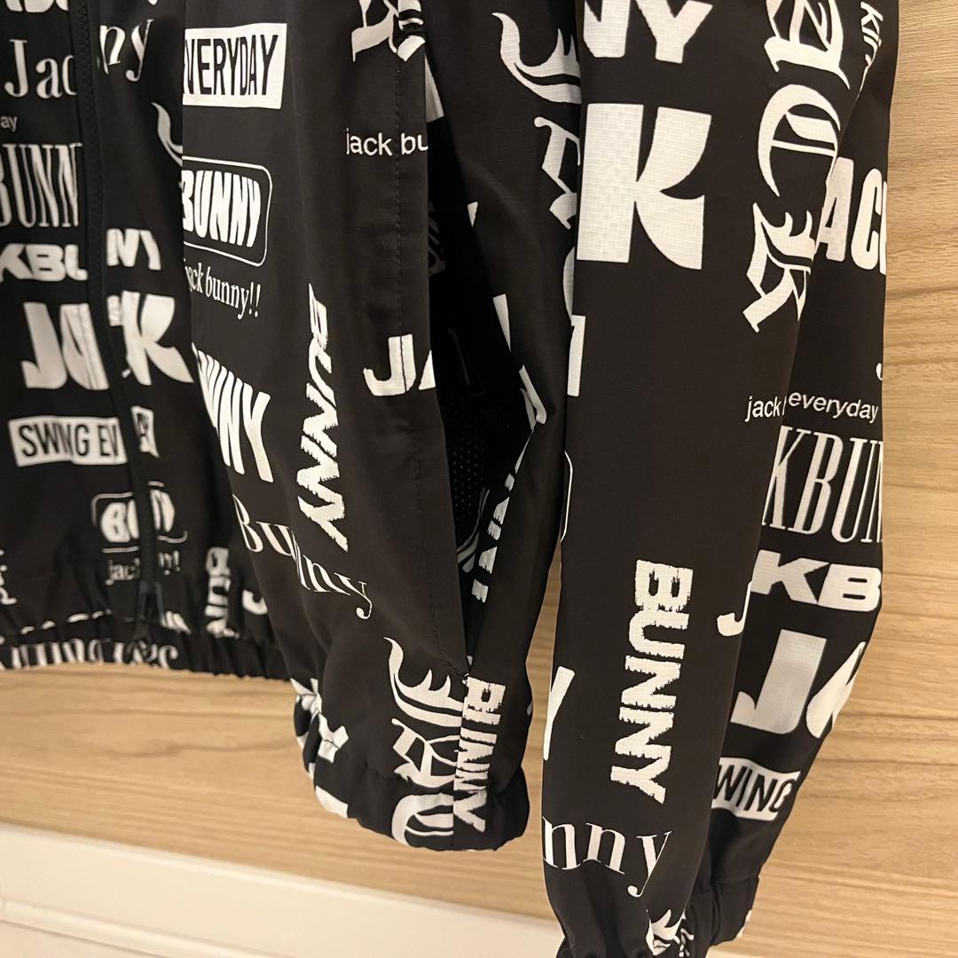 新品★24,200円 ジャックバニー ジップアップフーディブルゾン ロゴ総柄 L