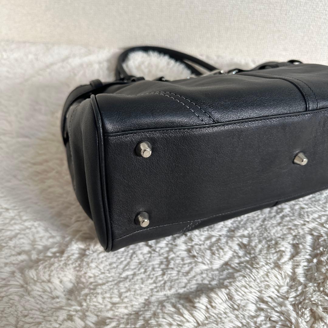 coach ビジネスバッグ ジャッキー レザー ブラック ハンドバッグ 金具