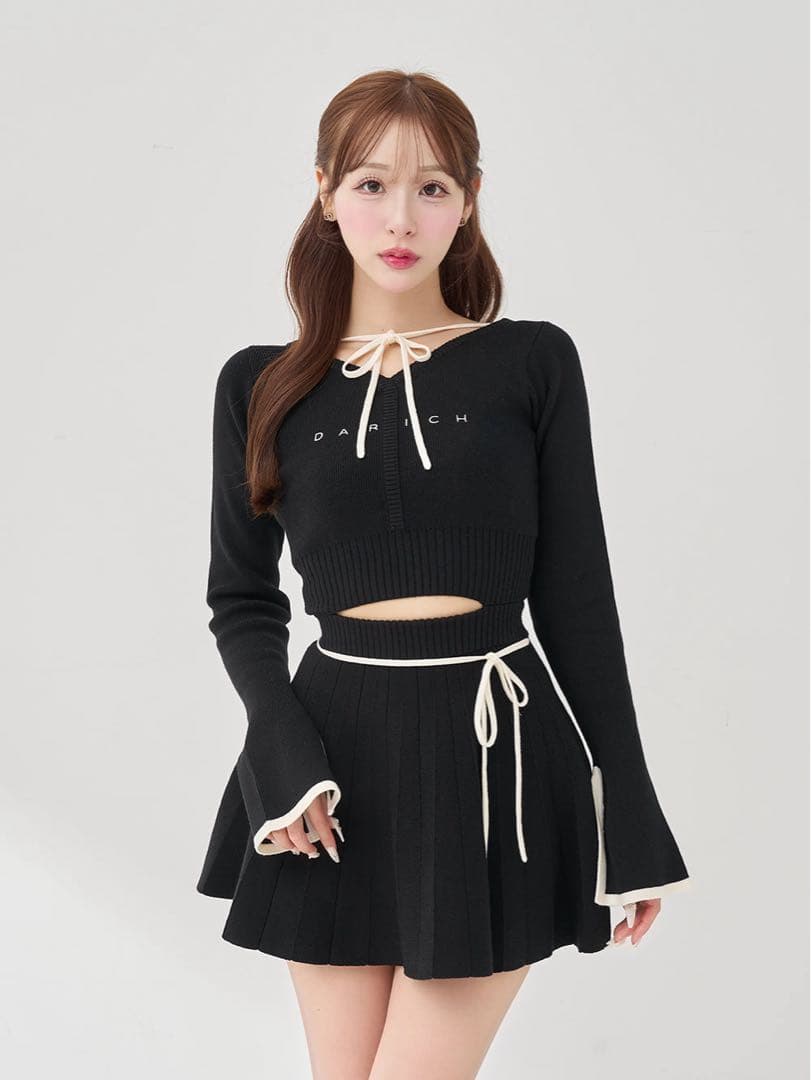Darichのウエストオープンリボンデザインニットミニワンピース