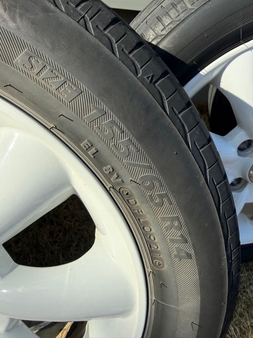 14インチ ホワイト 8スポークホイールセット