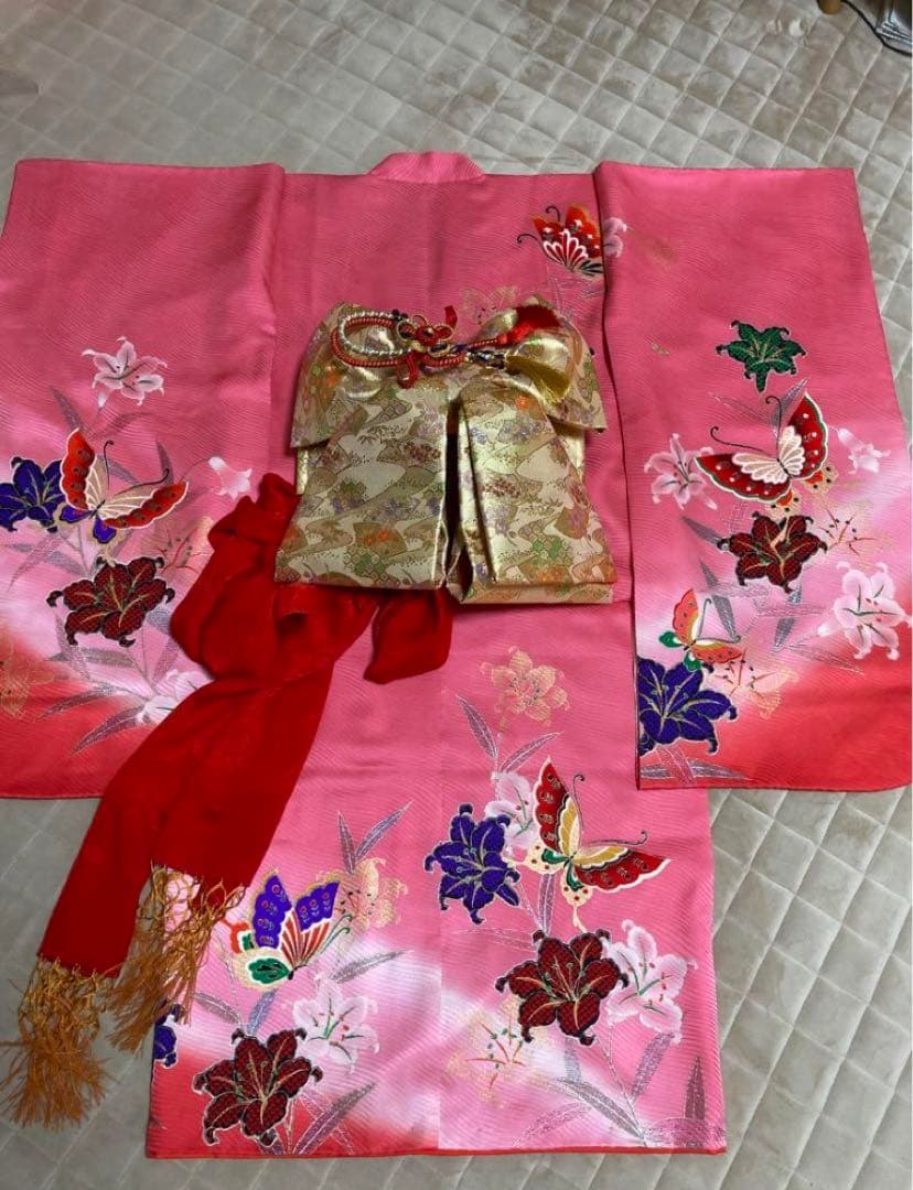 7歳　女の子　七五三　着物　振袖