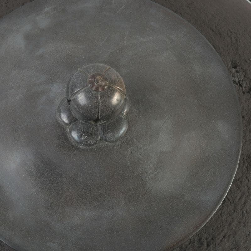 茶道具　釜師　畠春斎作　丸形釜　共布共箱　V　9899A