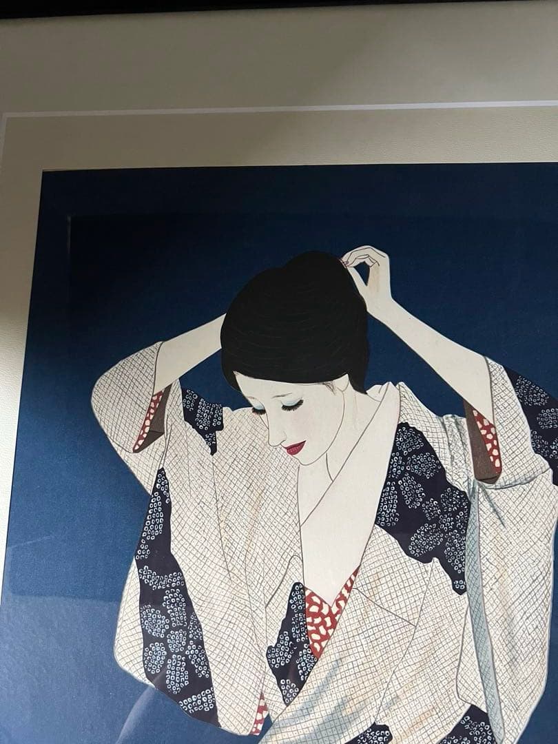 高沢圭一　「婦人像」 悠々堂木版画　真作