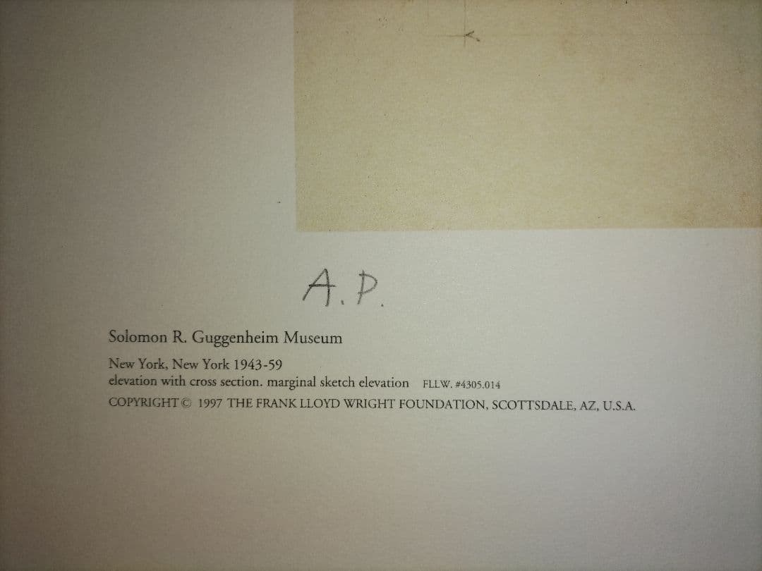 【ちょ】フランク・ロイド・ライト　リトグラフ② AP版