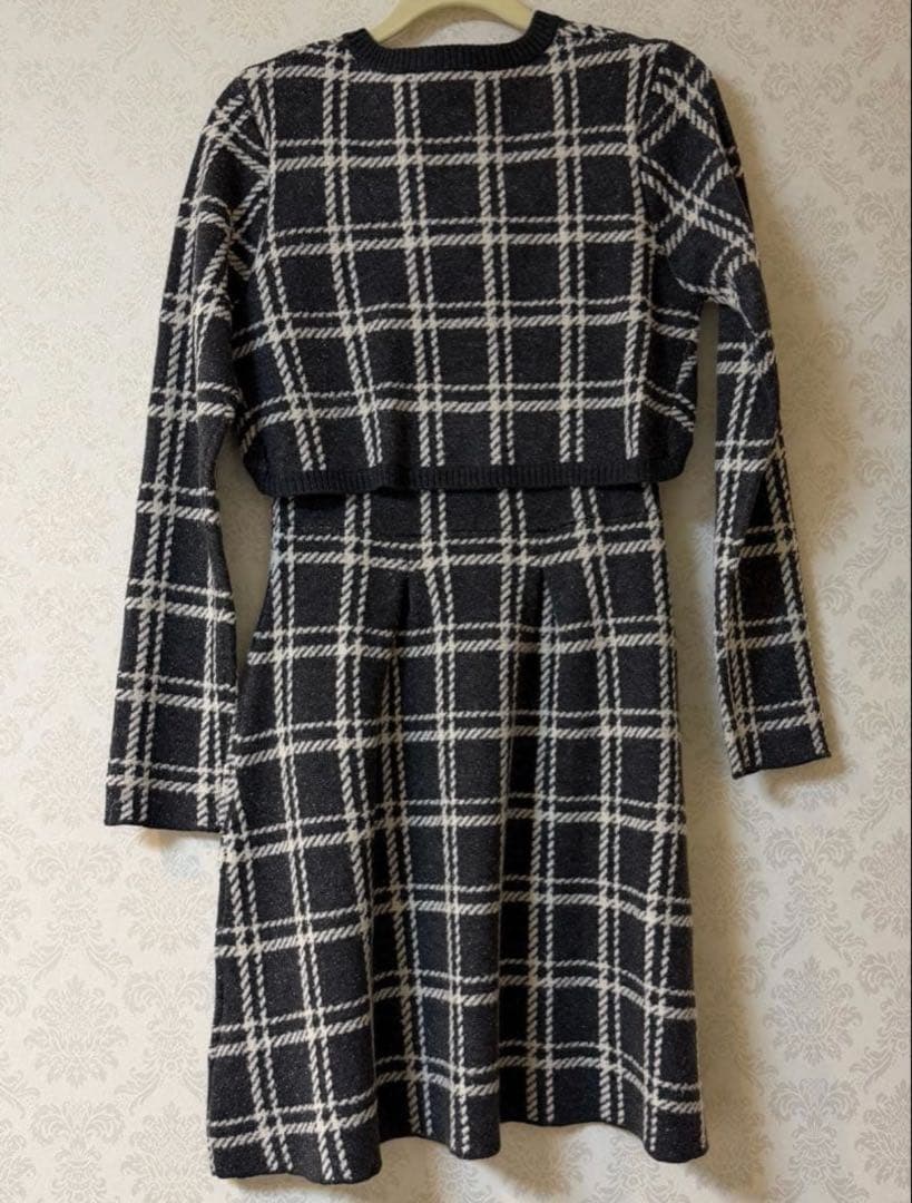 ワンピース Her lip to Pantheon Checked Knit Dress