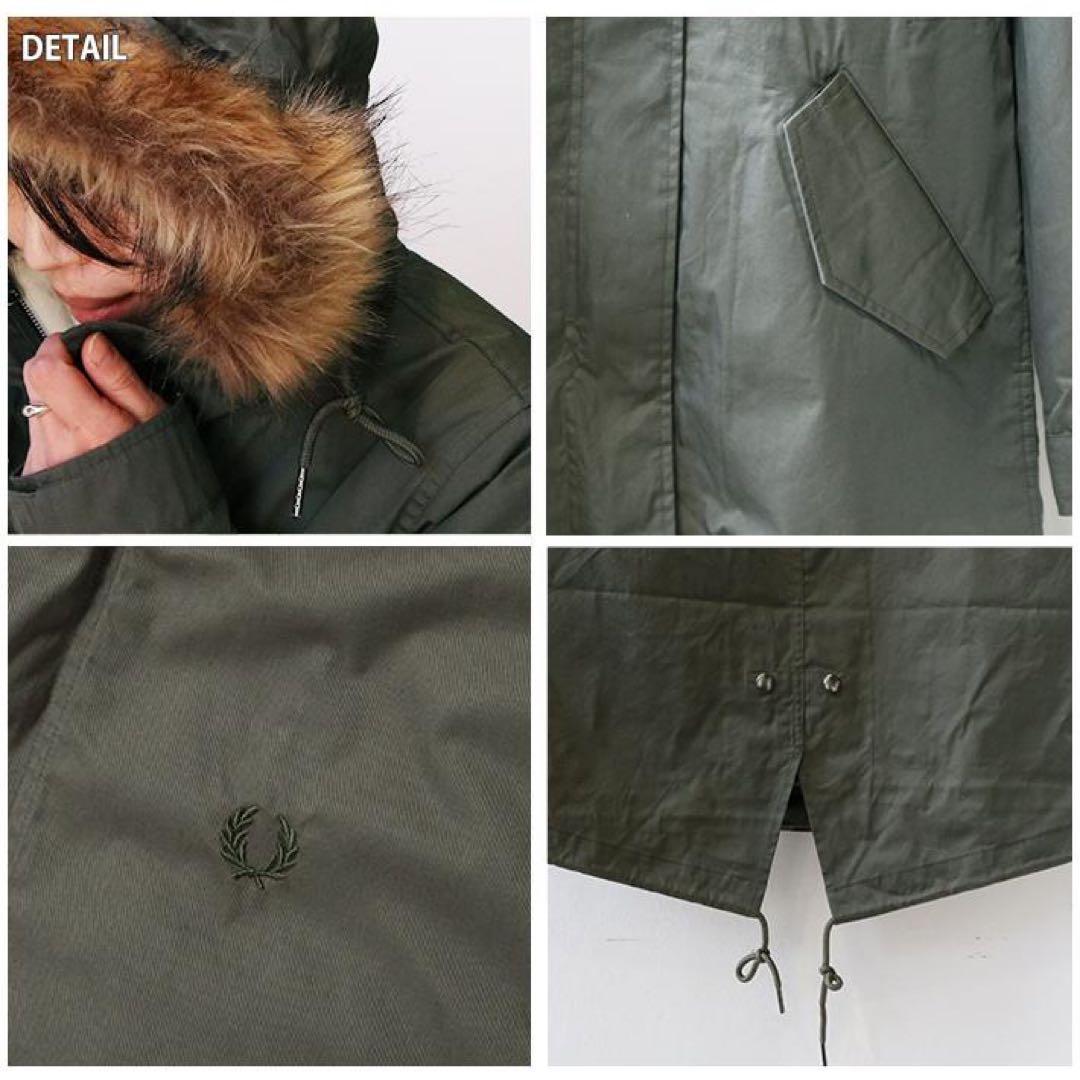 FRED PERRY ミリタリー フィッシュテール ファー付き モッズコート