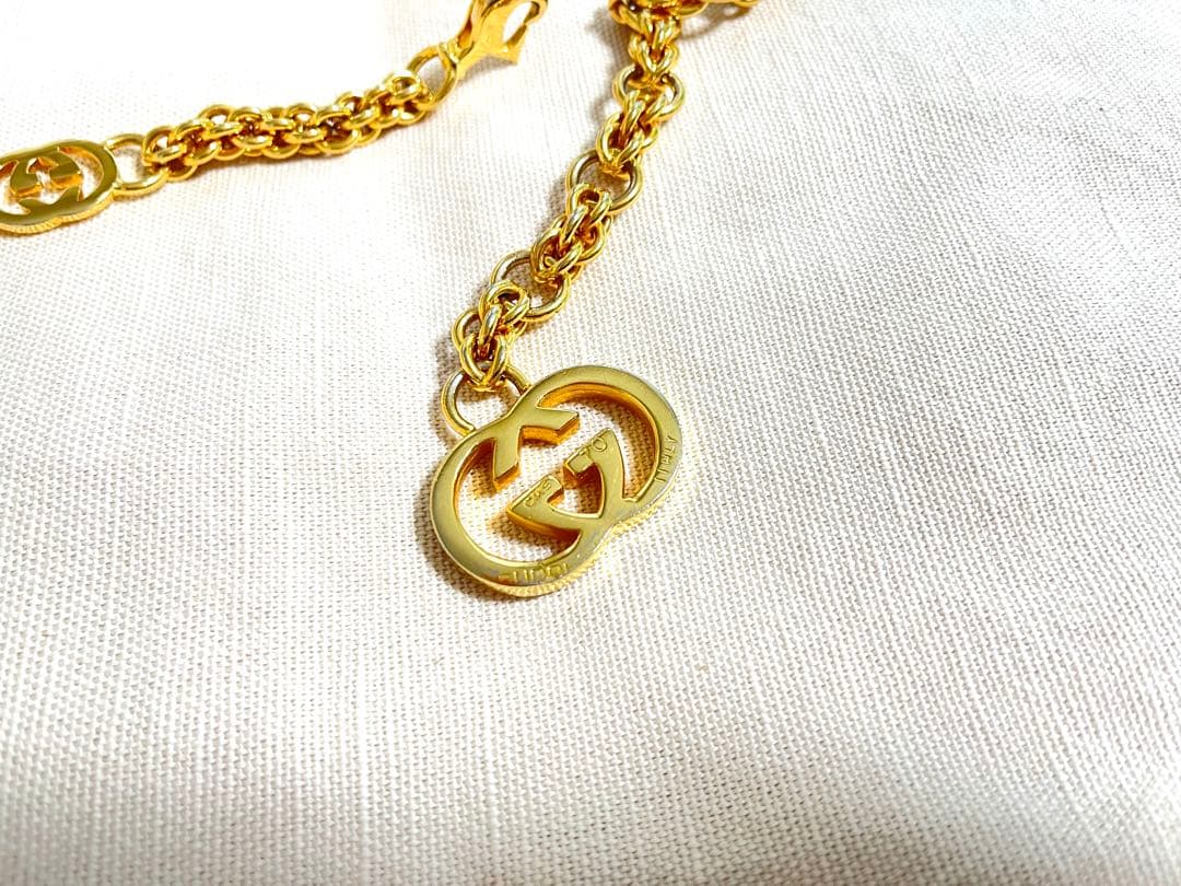 gucci ゴールド　インターロッキングチェーンベルト　ヴィンテージ