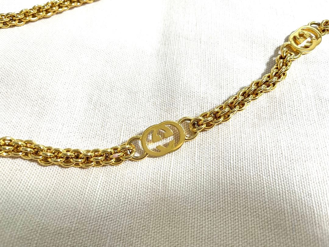 gucci ゴールド　インターロッキングチェーンベルト　ヴィンテージ