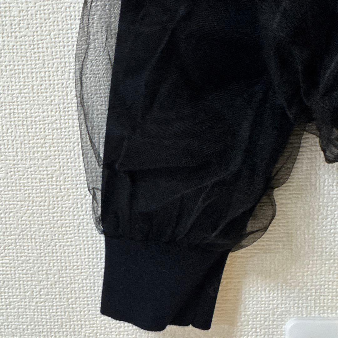 ◆新品未使用タグ付き◆【ラウンジドレス】チュールニット　ブラック