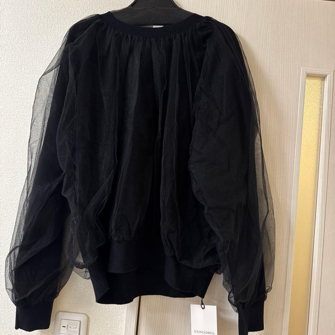 ◆新品未使用タグ付き◆【ラウンジドレス】チュールニット　ブラック