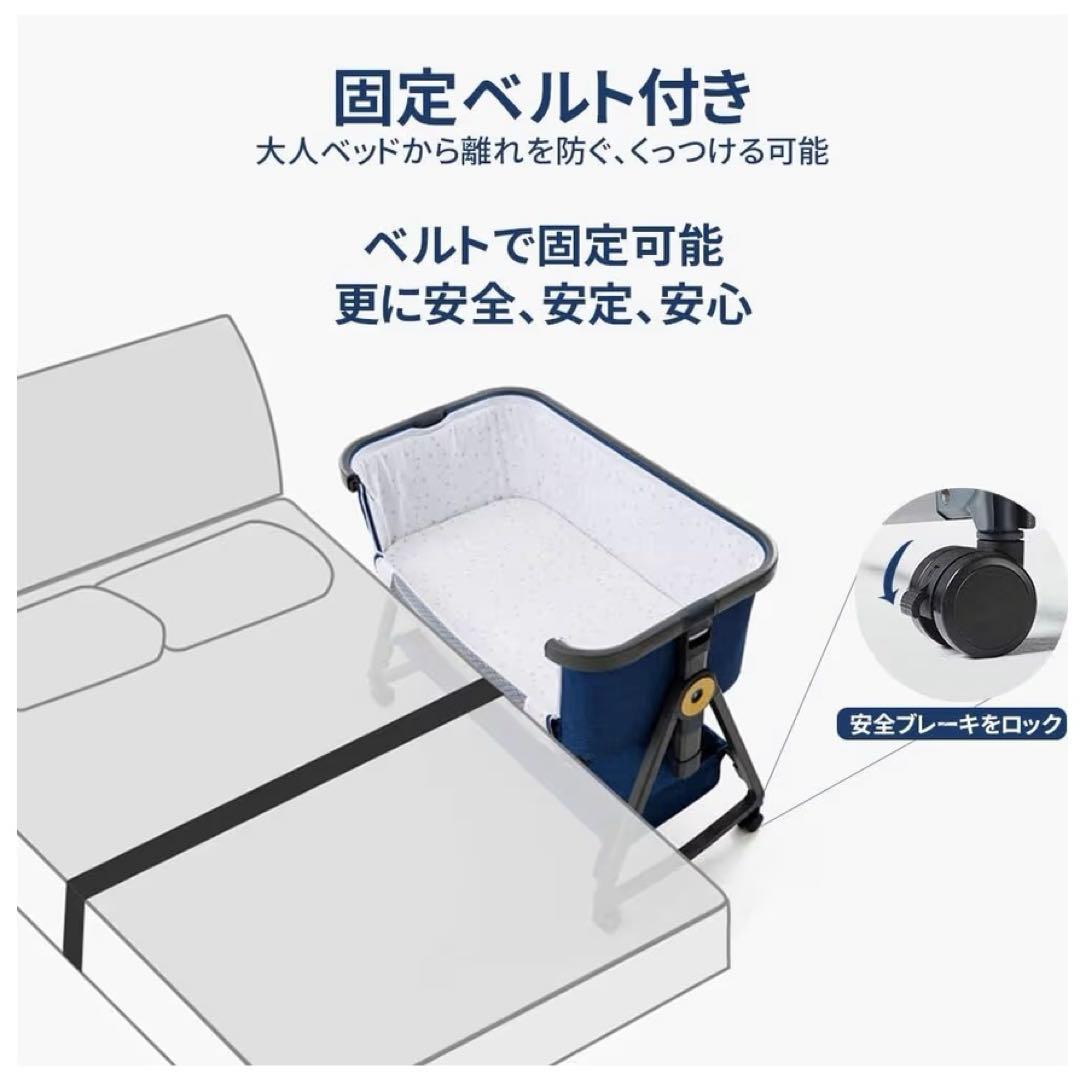 【HZDMJ正規品ベビーベッド添い寝折りたたみハイローベッドグレー