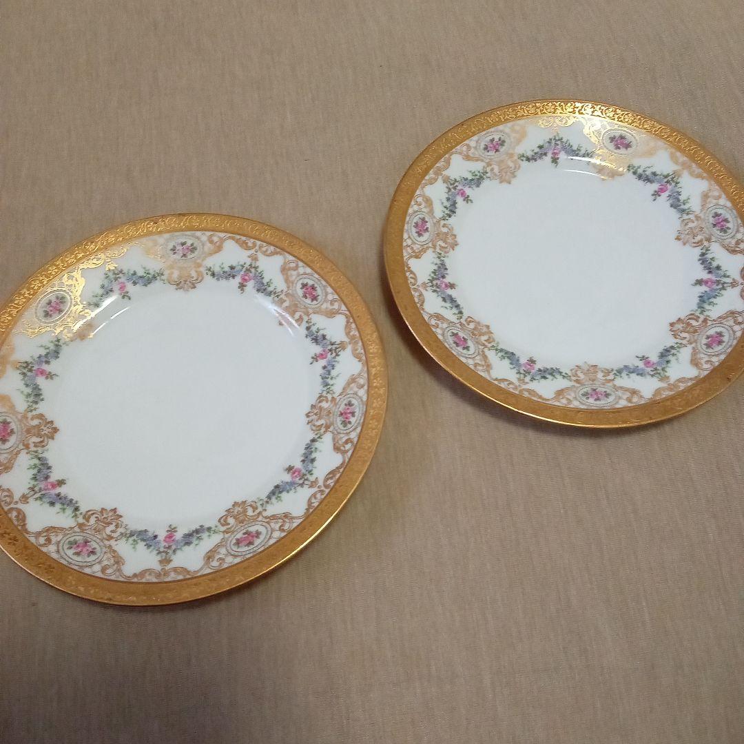 リモージュ フランス 磁器 薔薇 ケーキ皿 食器 小皿