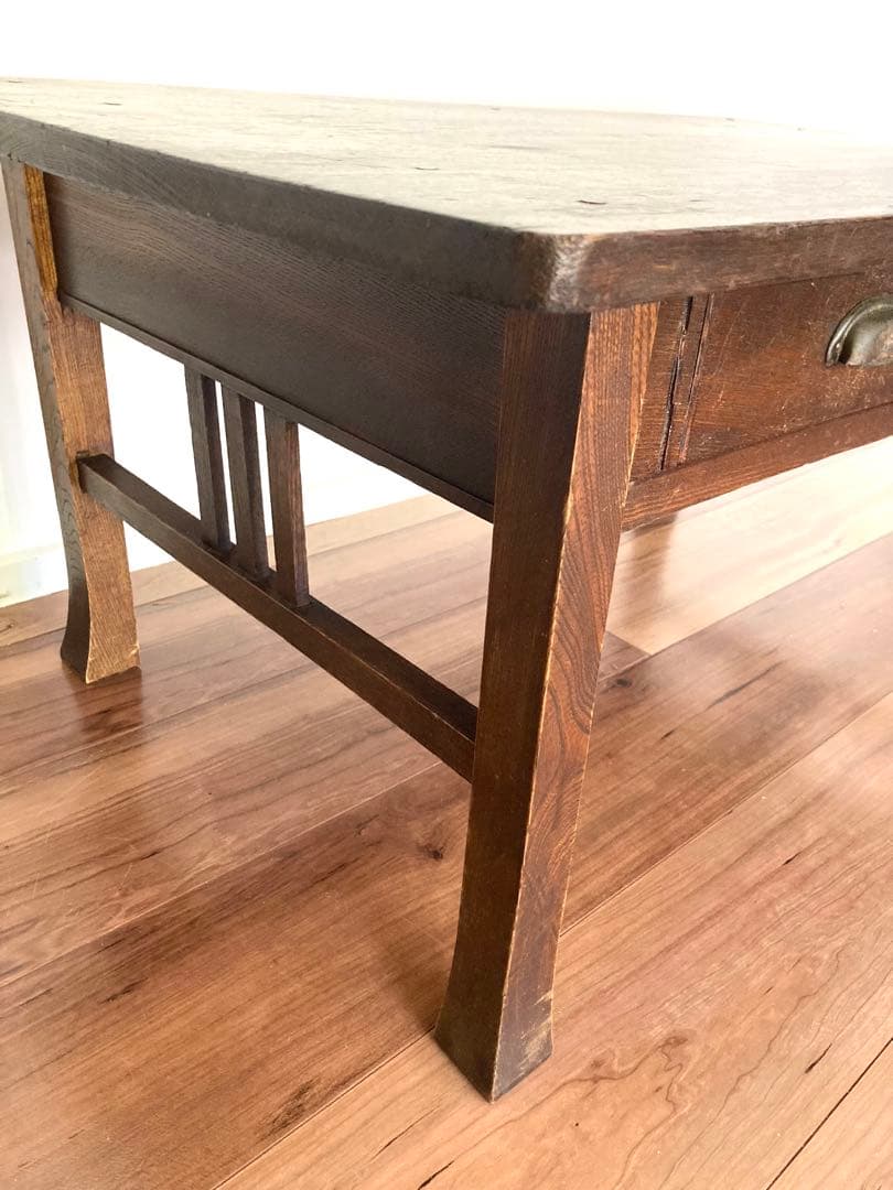 【メンテ済】アンティークの木製文机　ローテーブル　昭和レトロ　テレビ台